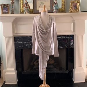 DKNY beige shawl collar sweater